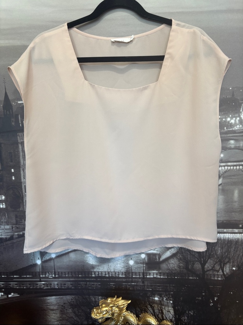Lush Women’s pale blush Cap Sleeve Scoop Neck Top